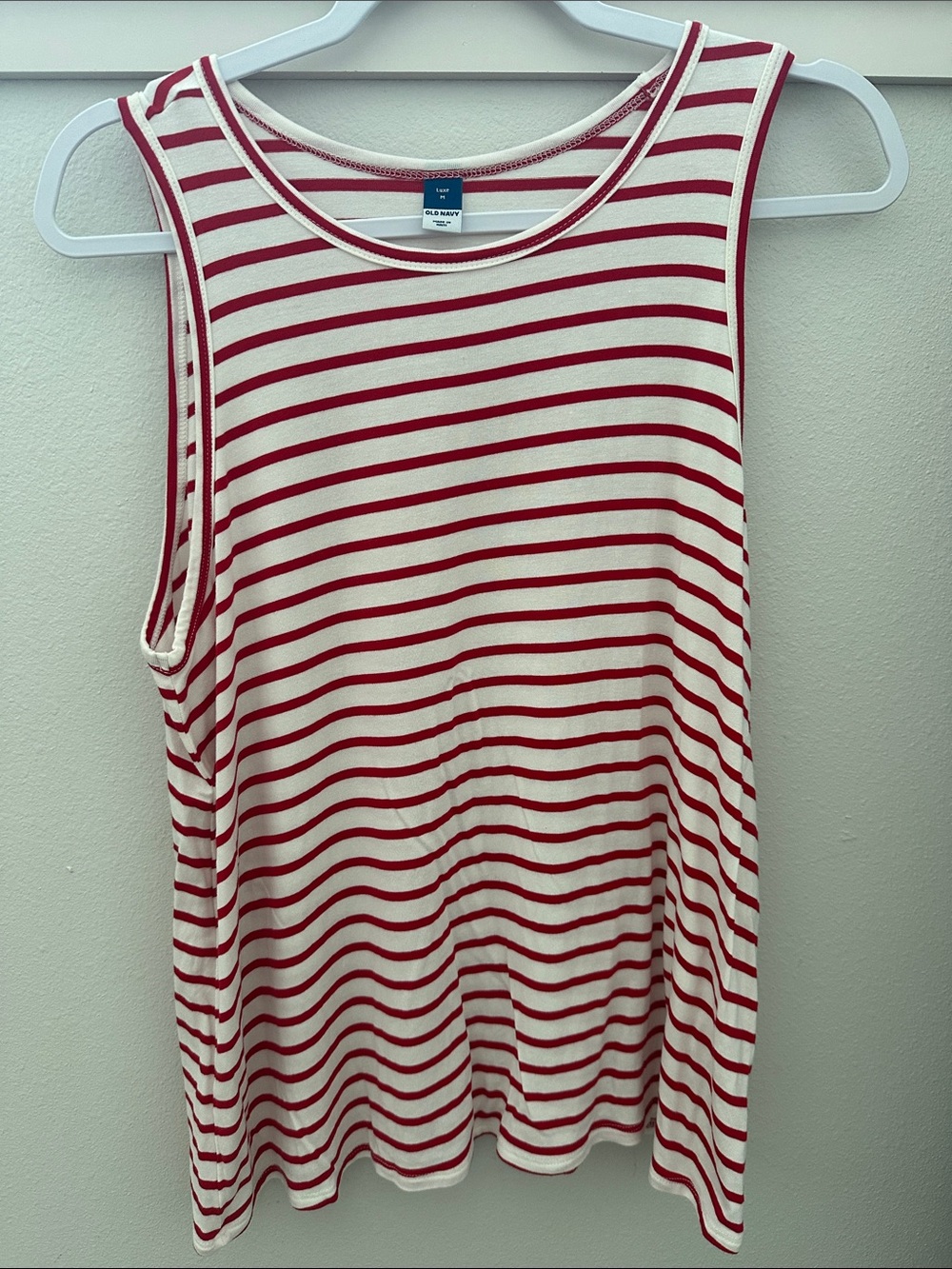 Old Navy Red and Cream Striped Tank Top